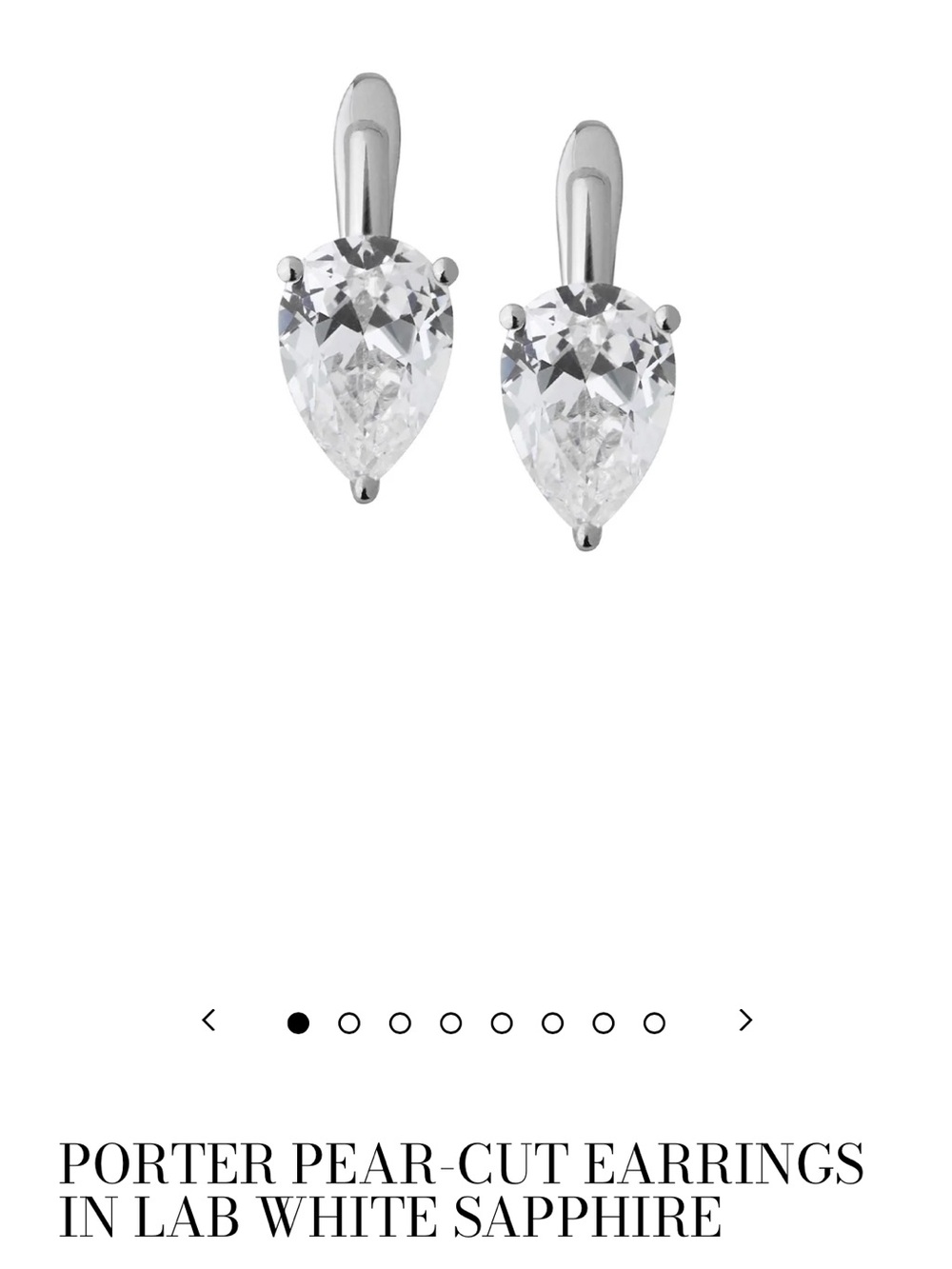 Like New Dorsey Porter Pear-cut Earrings in Lab Sapphire, Sterling Silver, Large